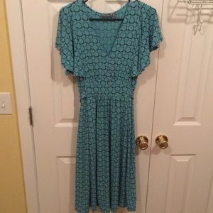 Size S Turquoise & Brown Dress